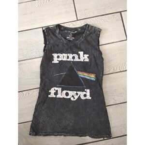 Pink Floyd Dark Side of the Moon Acid Wash Shredded Back Tank Top Large